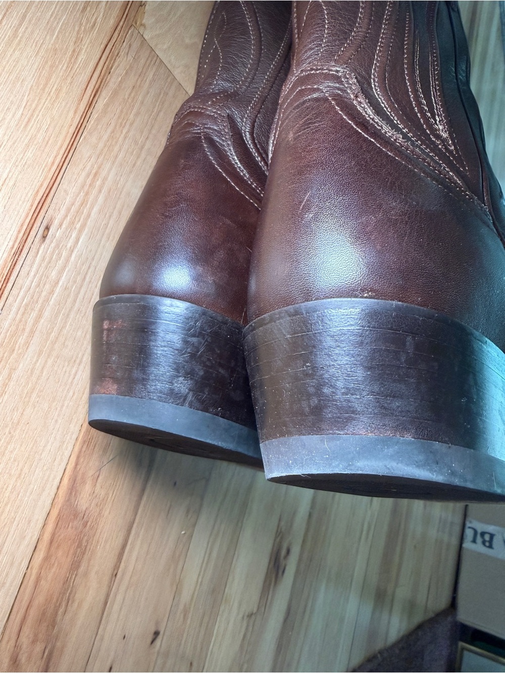 Tecovas The Cartwright Cowhide Cowboy Boots Iced Tea - Picture 9 of 13